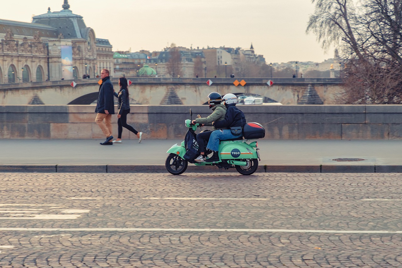 scooter, motorcycle, city, paris, france, away, urban, landscape, yego, paris, paris, paris, paris, paris